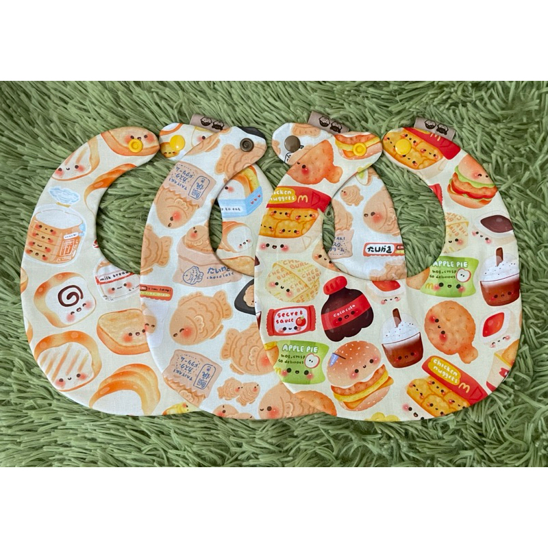 ♾️Xunci手作♾️麵包吐司可樂漢堡鯛魚燒雙面圍兜蛋兜