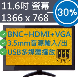 隔日到 11.6吋 BNC HDMI VGA 監控 電腦 小 螢幕 10.1吋 監視器 工程寶 電視 15吋 10吋