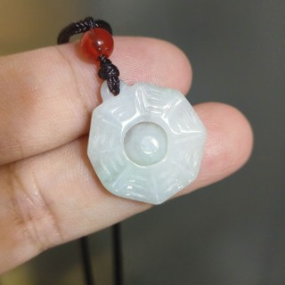 玉貴人…天然冰糯種八卦石來運轉翡翠玉墜項鍊，賠售回饋