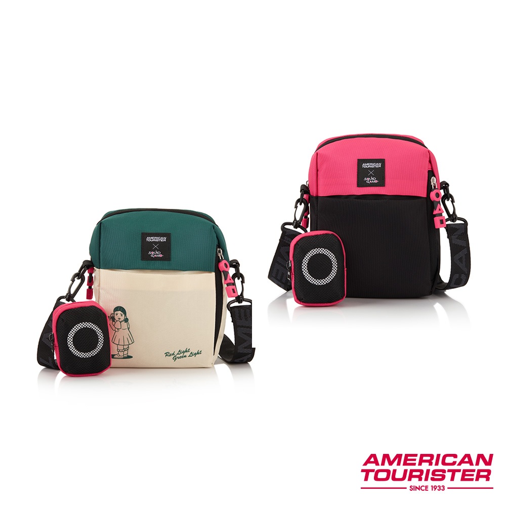 AT美國旅行者 AMERICAN TOURISTER X SQUID GAME魷魚遊戲聯名 輕量斜背包/側背包/子母包