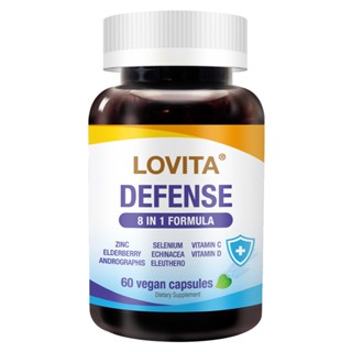 LOVITA愛維他 金盾 8合1素食膠囊(60顆)(維他命C,D3,鋅,硒,穿心蓮,接骨木,刺五加,紫錐花)