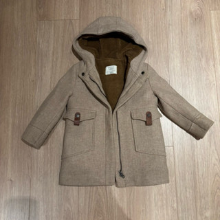 童裝 Zara 英倫風保暖連帽外套 內刷毛 116cm