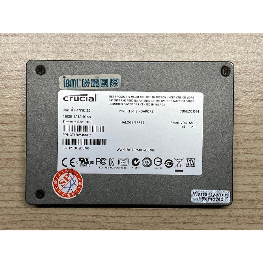 美光 M4 SATA3 128G SSD MLC顆粒