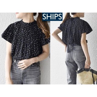 ☆一身衣飾☆ 日本貴森森品牌【SHIPS】黑色 水玉點點 捉細皺 傘型 長版衣~直購價429~夏裝新荷🍑5/30
