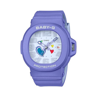 CASIO 卡西歐 BABY-G 迷人魅力 繽紛可愛心錶款 阿拉伯數字顯示紫色 BGA-10-6A/42.1mm