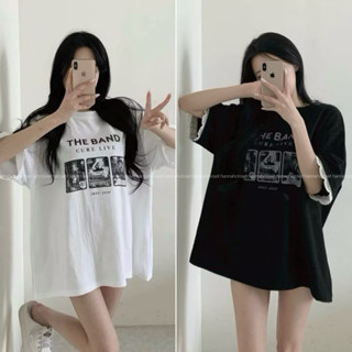 現貨在途+預購免運｜正韓🇰🇷The Band復古搖滾x蕾絲拼接袖 長版上衣 寬鬆舒適 混搭風