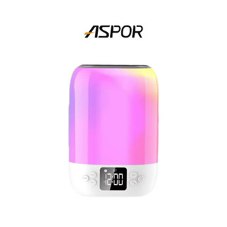 【ASPOR】多功能藍芽喇叭 LED顯示屏 智慧燈光/助眠模式 七彩呼吸燈結合 A672 藍芽喇叭 藍牙音響 夜燈