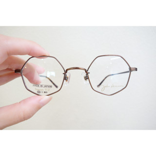 【日日眼鏡】John Lennon 約翰藍儂 鏡框 鏡架 日本製 復古 純鈦 多角形 全框 咖啡 棕 1126