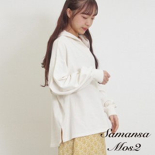 Samansa Mos2 蓬袖設計連帽長袖大學T恤(0F000453210)