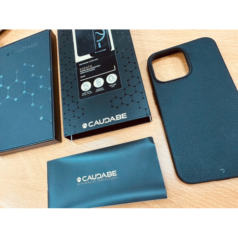 有裂縫 盒裝完整Caudabe SHEATH MagSafe iPhone 14 Pro Max經典磁吸防摔保護殼極簡黑