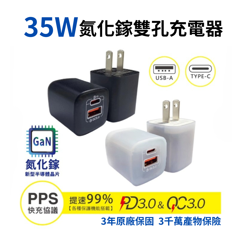 台灣品牌 氮化鎵快充器 iPhone17 快充頭 BSMI認證 i16充電器 充電頭 35W 適蘋果安卓手機 筆電