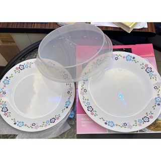康寧 餐具 CORELLE 花漾派對 10吋平盤 26公分2個+微波蓋 1個