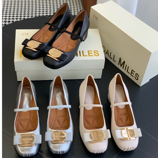 【台灣出貨】官網3280RMB 正品KENDALL MILES女鞋 內外全羊皮 金屬扣蝴蝶結瑪麗珍鞋子 秋季復古淺口單鞋