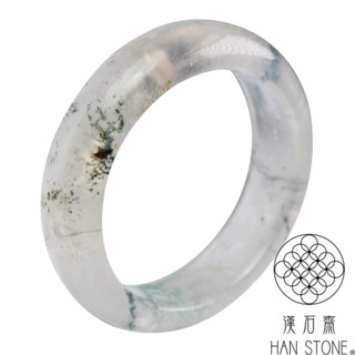 【漢石齋】天然水沫玉 手鐲玉鐲 玻璃種飄花(手圍17.3/版寬16.7mm)