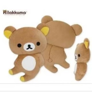 San-X正版授權 Rilakkuma/大拉拉熊側身抱枕/拉拉熊娃娃/拉拉熊扁枕/18英吋/拉拉熊娃娃/靠枕（全新）