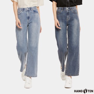 【Hang Ten】女裝-正韓韓國連線-STRAIGHT FIT輕磅水洗刷色直筒牛仔褲(多色選)