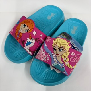 ［出清品］[ 展示品 ]《布布童鞋》Disney迪士尼冰雪奇緣湖水綠立體兒童輕量拖鞋(16公分)