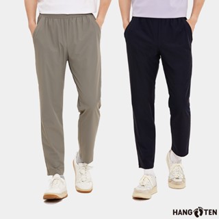 【Hang Ten】男裝-正韓韓國連線-SLIM FIT經編布鬆緊腰頭修身長褲(多色選)