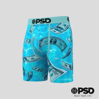 【PSD Underwear 官方旗艦店】MONEY- 平口四角褲-錢錢水中游-藍色