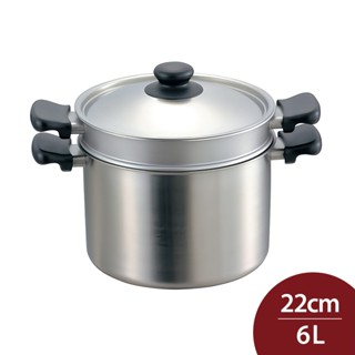 柳宗理 18-8不鏽鋼 霧面義大利麵雙耳深湯鍋 22cm 6L 附濾網 日本製 深鍋 不鏽鋼鍋 雙耳鍋