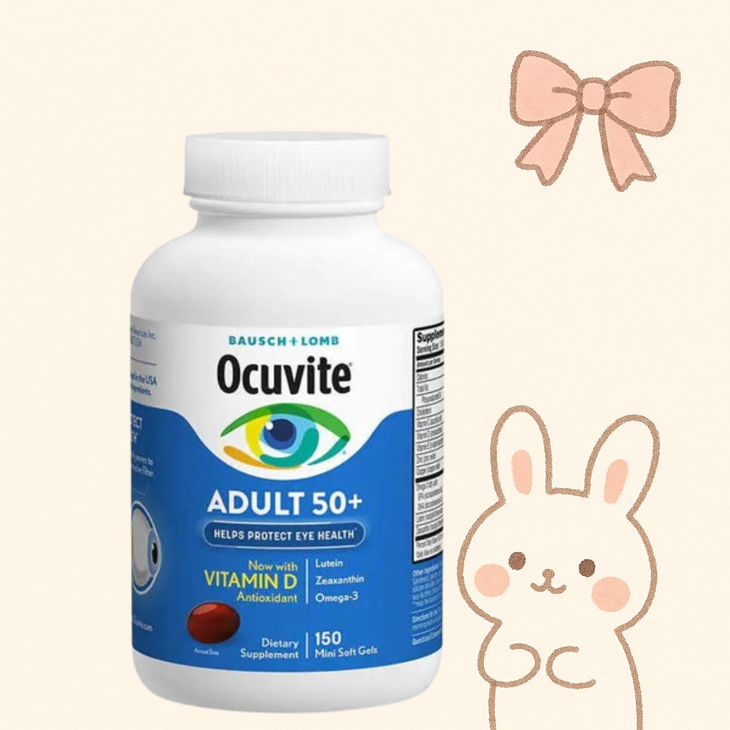 🐰現貨(效期2026/08)🎀Bausch Lomb博士倫Ocuvite 50+ 金盞花 Omega3 葉黃素 150顆