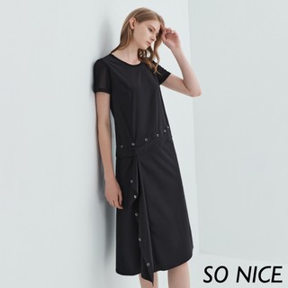 SONICE【特惠】個性金屬釦兩穿洋裝｜都會時尚女裝【75334023】