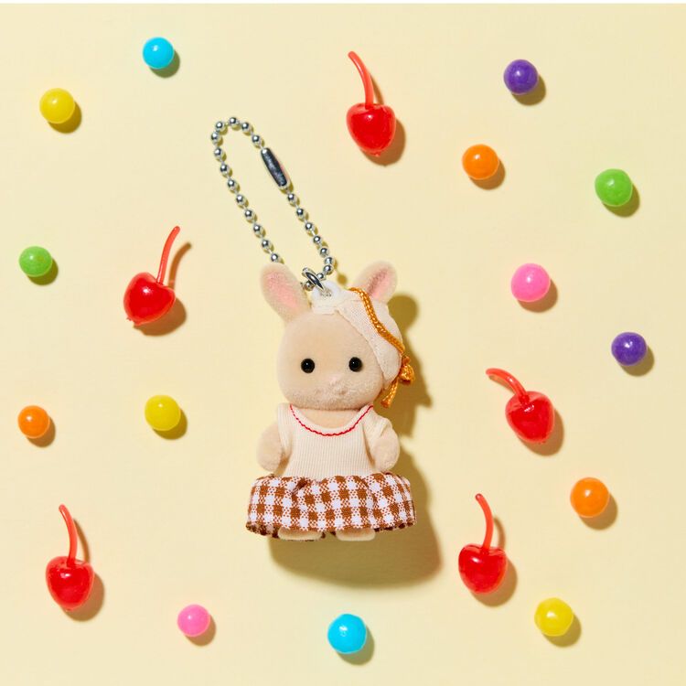 森林家族 Sylvanian Families 牛奶兔 格紋 吊飾 鑰匙圈
