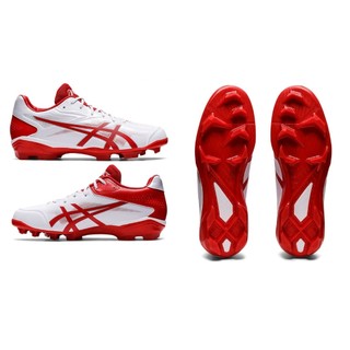 NEW ASICS 亞瑟士 STAR SHINE 3 棒壘球膠釘鞋 1123A033-101 白紅