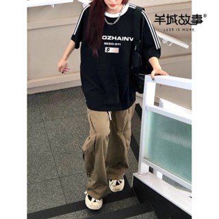 日常剛需高質感！ 短袖 t恤女 美式復古 短袖上衣 三條槓 美式短袖 oversize 重磅 T恤 嘻哈 夏日衣服