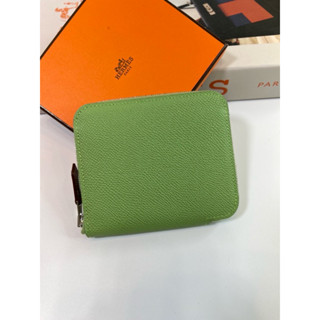 在臺現貨 愛馬仕 hermes 絲巾短夾 牛油果綠 點點內裡 拉裡錢包 拉鍊卡包 零錢包 錢包