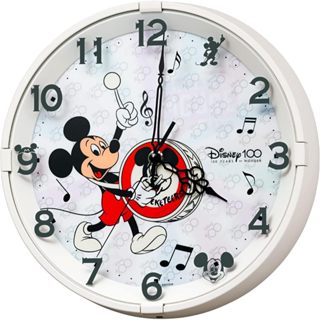 DI010225✦日本正版 Disney 迪士尼 時鐘掛鐘 米老鼠米奇米妮夜光生日禮物麗聲鐘靜音 RHYTHM