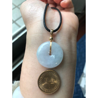 緬甸玉天然A貨翡翠玉墜 冰種 淡綠 平安扣