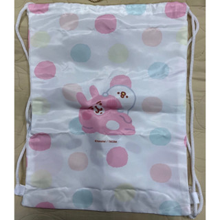 特價品 卡通 卡娜赫拉 白色 輕便 後背袋 束口袋 雙肩背 尼龍布 後揹包 休閒包 收納袋 休閒 購物 34x43cm