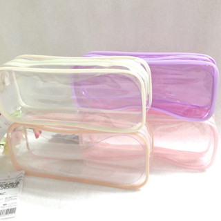 代買代購 日本商品 馬卡龍透明筆袋／果凍色系萬用小包包／收納盒／彩妝收納包