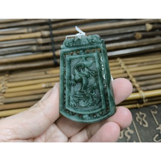 【禾賢行】天然翡翠.緬甸玉.油清雙面翡翠巧雕/龍鳳呈祥.精雕墬子.項鍊.玉珮.SH025010803819