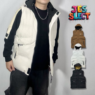 【JES】 YINGAO 連帽 內鋪棉 羽絨 保暖 蓄熱 隱形 細格 拉鍊口袋 防風 防潑水 羽絨背心 連帽背心 背心