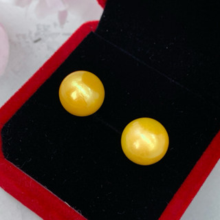 🎀小小飾品🎀天然海水珍珠耳環11+mm南洋金珍珠S925純銀耳環耳釘款珠光亮皮光細膩正圓珍珠近無瑕