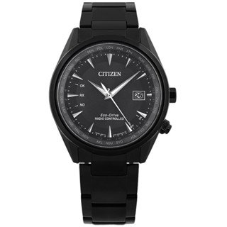 CITIZEN / 亞洲限定款 光動能 萬年曆 電波錶 不鏽鋼手錶 灰x鍍黑 / CB0275-83E / 43mm