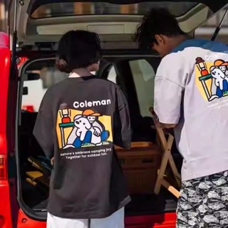 【臺灣出貨】短袖t恤純棉t恤厚磅短t露營風短袖上衣寬鬆百搭圓領短袖下半身失蹤oversize t恤設計感潮牌印花短踢