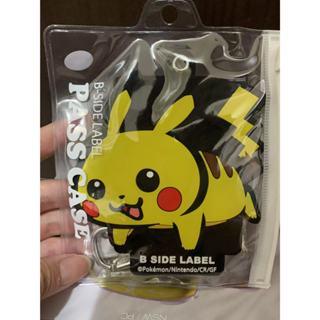 日本正版 Pokemon center B-SIDE LABEL 皮卡丘 證件卡套 悠遊卡夾 伸縮卡套 行李吊牌