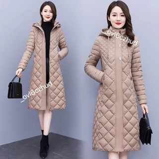 ❤❤超級優惠長款羽絨外套❤️韓版 新版棉衣女輕薄版帽子可拆卸羽絨棉服女中長版修身顯瘦棉衣潮