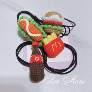 Ava Mami（單條）全新現貨/多款針織髮飾髮圈髮繩/兒童節/生日禮物/交換禮物/星黛露草莓薯條漢堡可樂大亨堡花朵