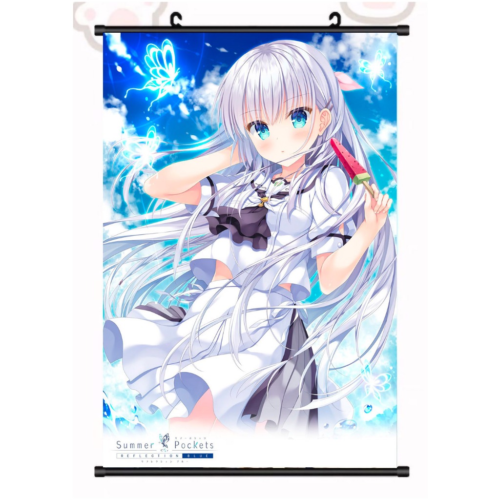【現貨】Summer Pockets 夏日口袋 掛軸40X60CM 不織布 鳴瀨白羽 空門蒼久島鷗 紬水織靜久 動漫週邊