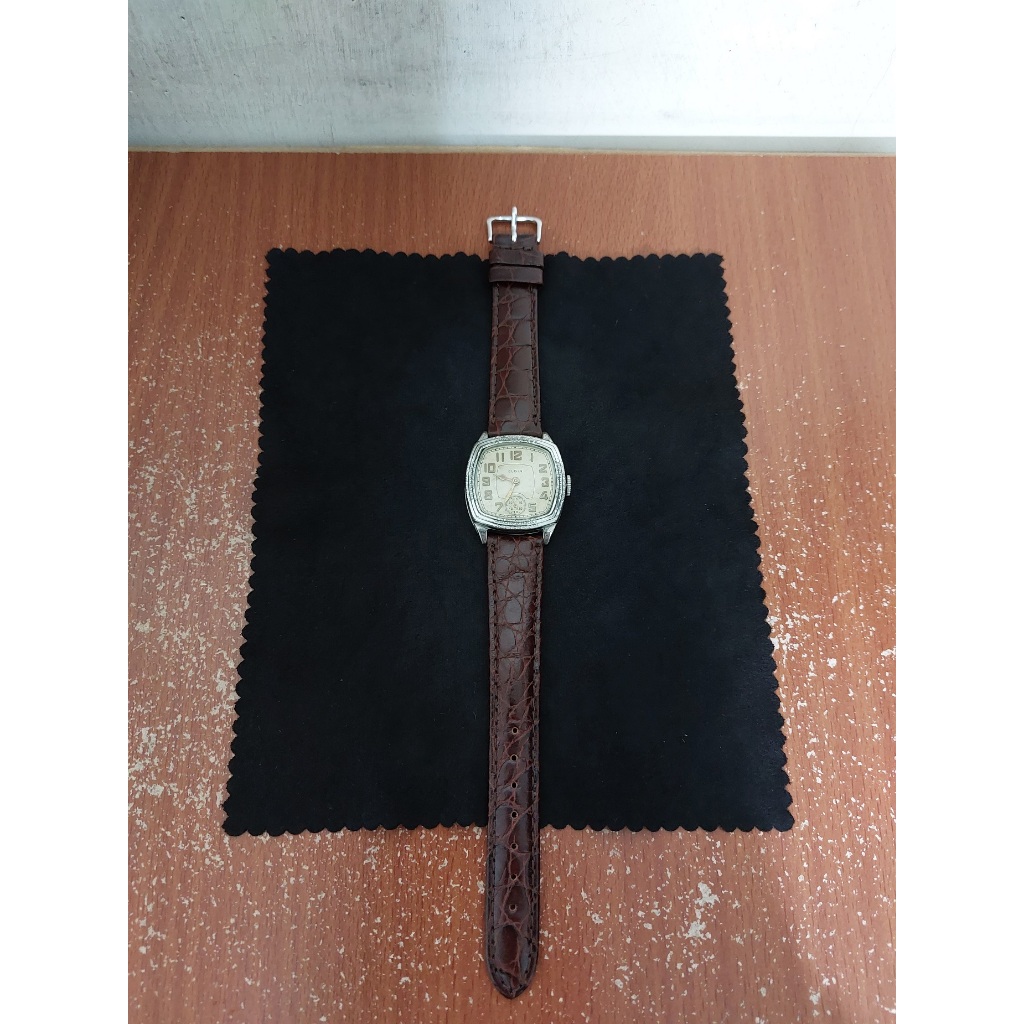 美國製 Elgin 小秒針 蓮花擺輪 雕花錶殼 手上鍊 K金套筒 古董錶 機械錶 古著 腕錶 手錶