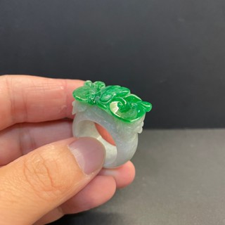 瀚玉珠寶 天然A貨翡翠 老坑綠翡翠戒指 緬甸玉戒指 玉戒 白底青戒指 翠玉