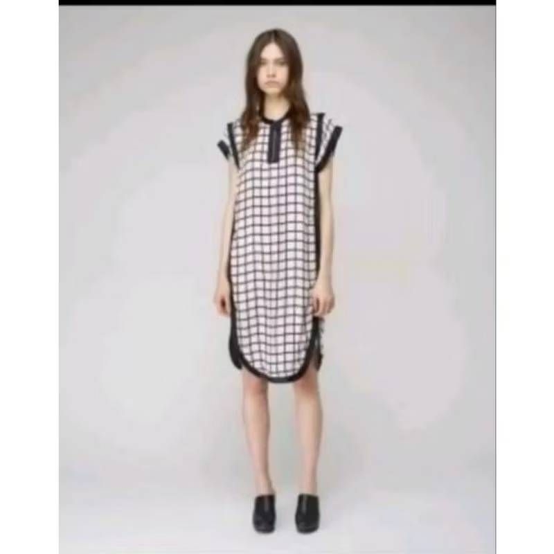 Isabel marant etoile黑白格子格紋洋裝.100%真絲
