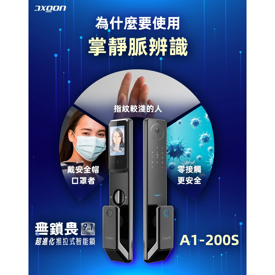 AXGON 9 合 1 超進化推拉式智能鎖（A1-200S）