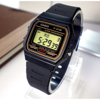 【CASIO電子錶+鏡面貼膜】經緯度鐘錶 經典款 鬧鈴碼錶 當兵 學生 臺灣卡西歐公司代理貨有保固【超低價】F-91W