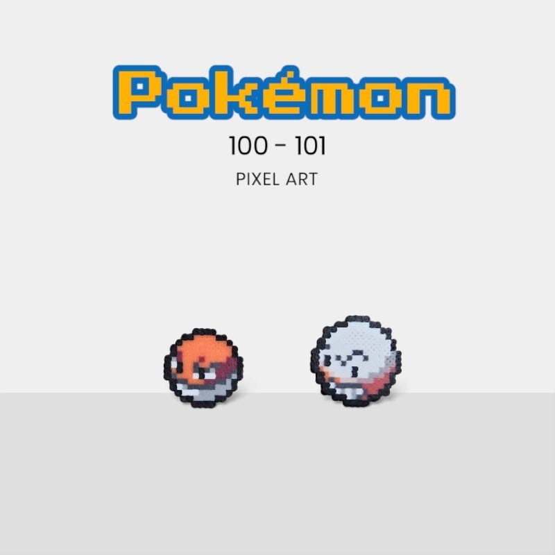 【拼豆成品】寶可夢 Pokémon_100-101 [霹靂電球、頑皮雷蛋] (客訂)