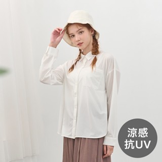 GIORDANO 女裝垂感防曬襯衫 Blue Classics系列 05345006